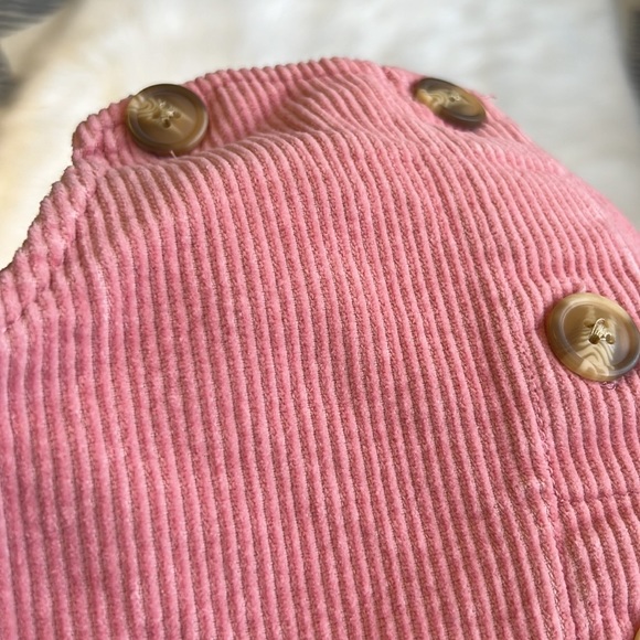 Pink Corduroy Dress Floral Embroidery, Pockets, Ruffles Size 4T - Picture 8 of 8
